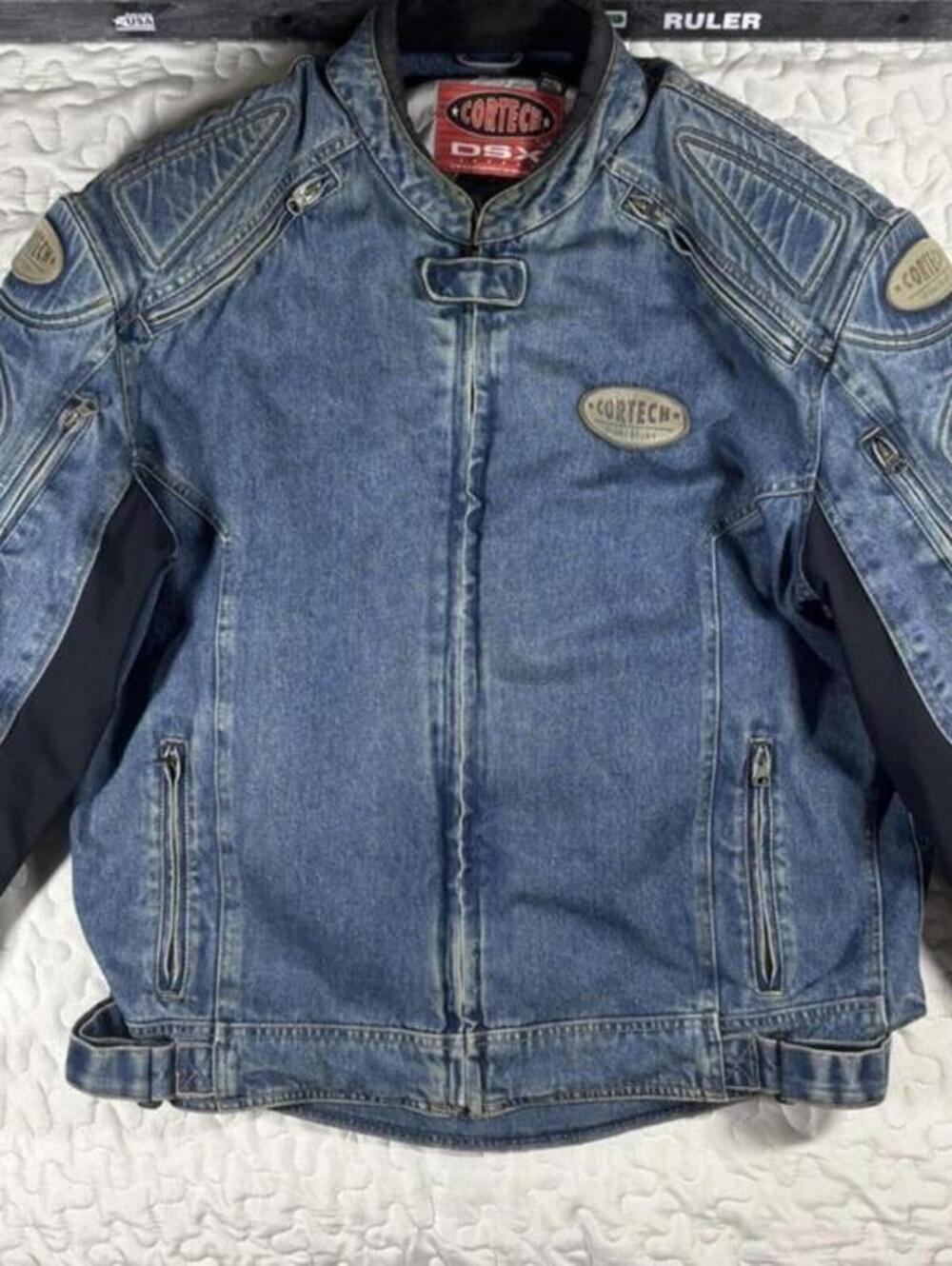 DSX Cortech denim motorcycle jacket armored XXL / 48 blue rider lined pads